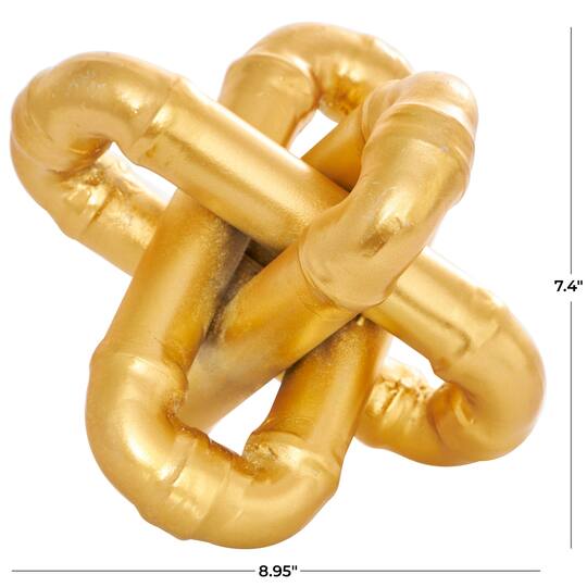 9" Gold Metal Chain Link Sculpture